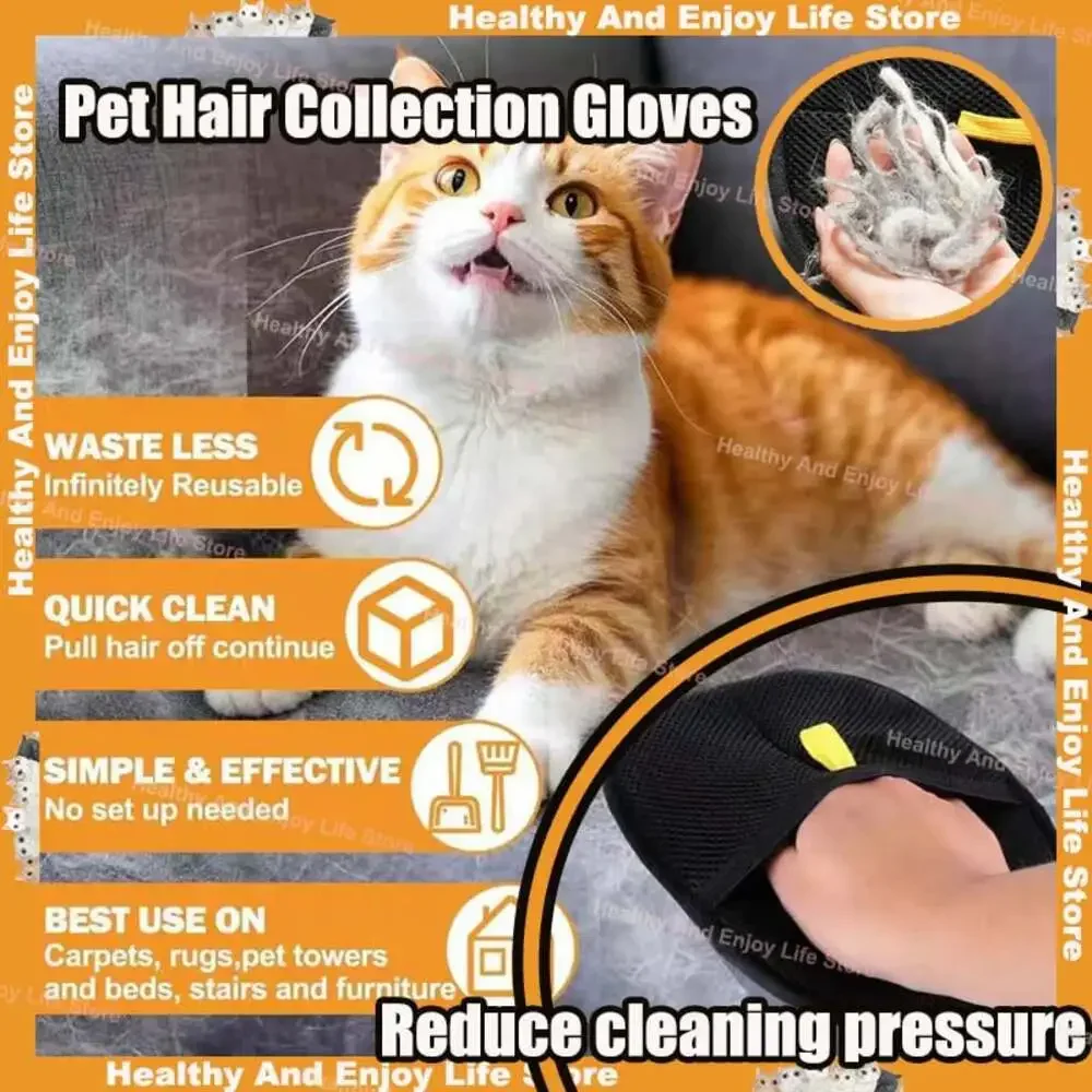Pet Hair Cleaning and Collection Gloves Pet Double-Sided Multi-Functional Beauty
